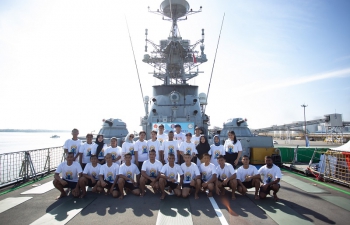 Yoga on INS Kulish